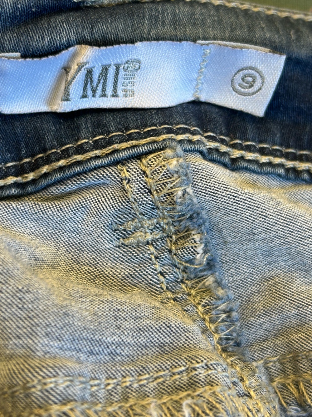 YMI women’s Light Blue Denim Jeans with Brown Patch - Picture 7 of 10